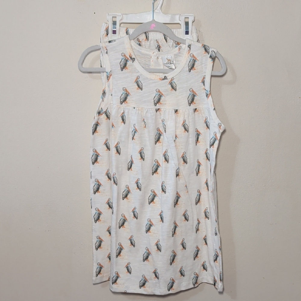 Velvet Fawn Pelican Dress with Bloomers White 100% Cotton Summer Girls Size 7